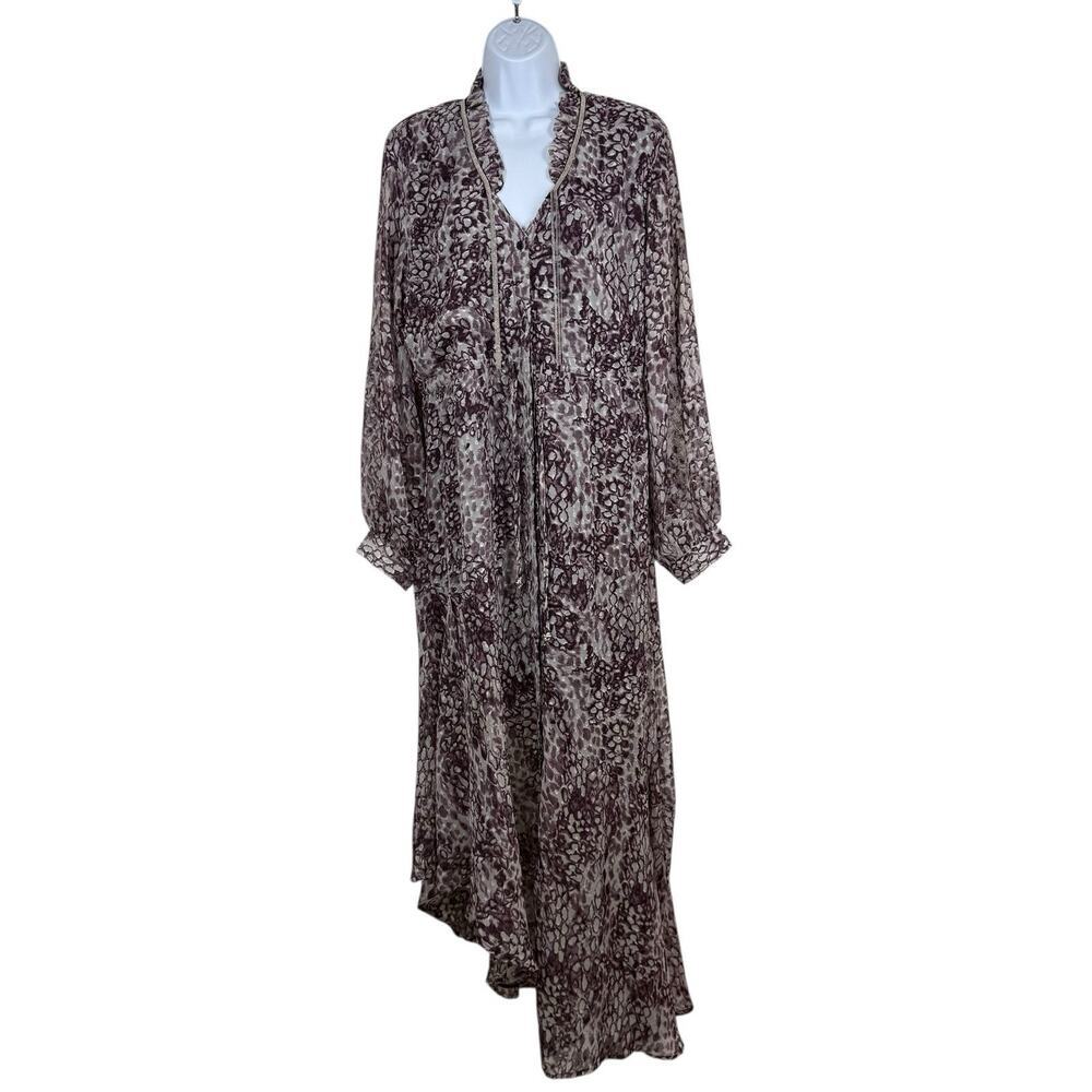 RELIGION LONDON Dress Womens Large Purple Chiffon Abstract Animal Whimsigoth